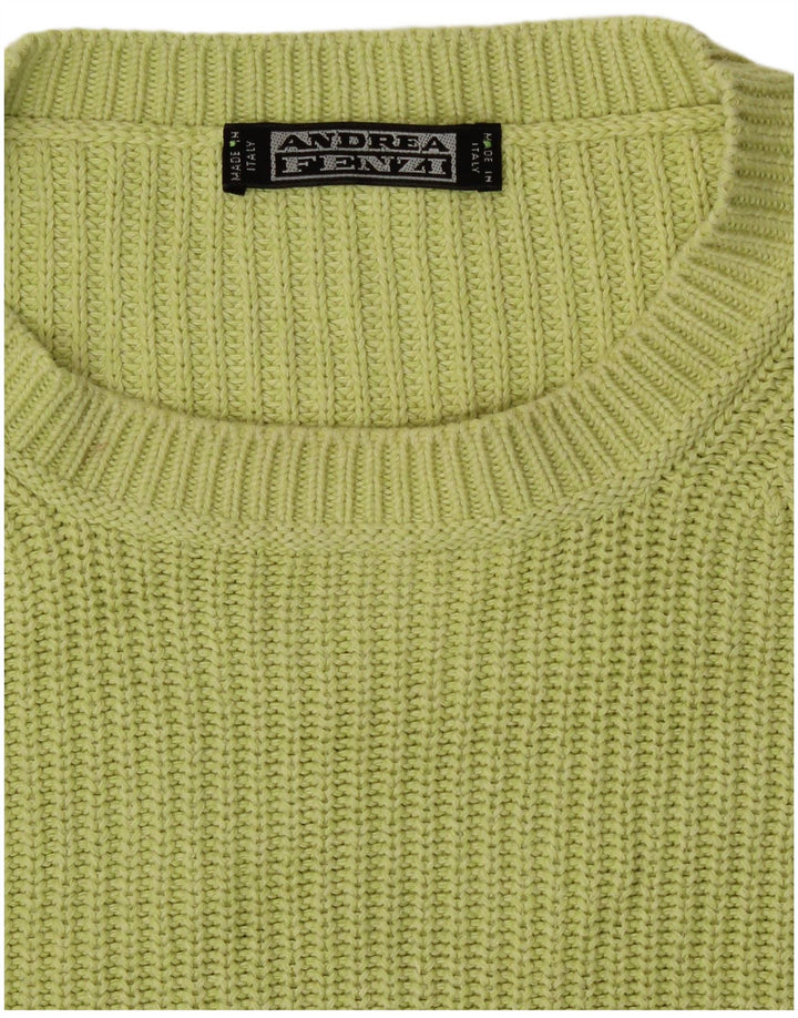 Andrea Fenzi Herren-Pullover mit Rundhalsausschnitt, Mittelgrün