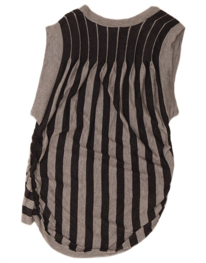 Ted Baker Damen Longline-Cardigan-Pullover Größe 1 XS Grau gestreift