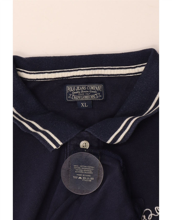 POLO RALPH LAUREN Herren Poloshirt XL Marineblau Baumwolle