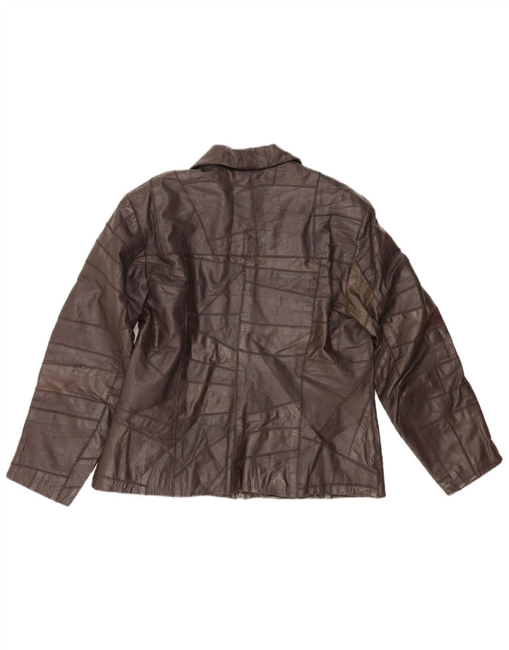 Vintage Damen Lederjacke UK 14 Mittelbraunes Leder
