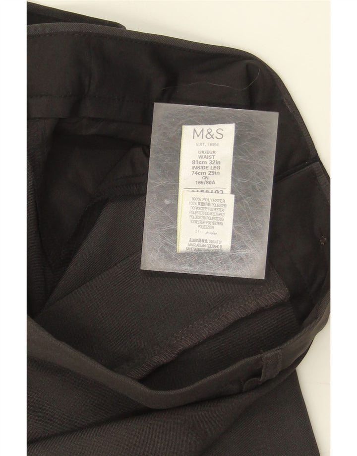 MARKS & SPENCER Womens Slim Chino Trousers W32 L29 Black Polyester Vintage Marks & Spencer and Second-Hand Marks & Spencer from Messina Hembry 