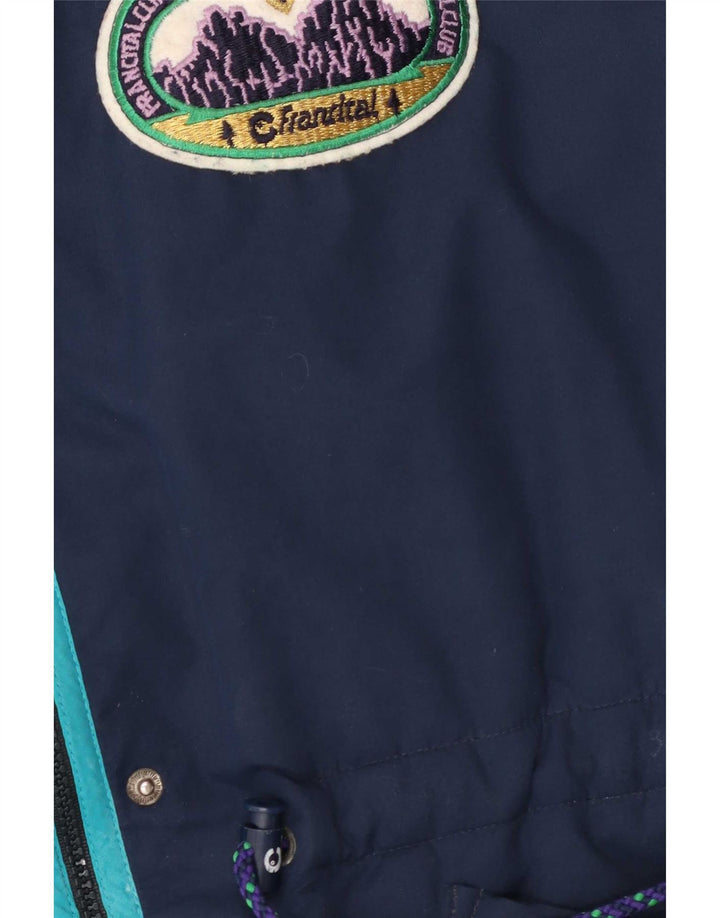 Vintage Herren Windjacke UK 42 XL Marineblau Colourblock Polyester