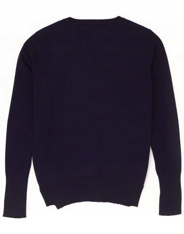 Zara Damen Strickjacke UK 10 Small Marineblaue Viskose