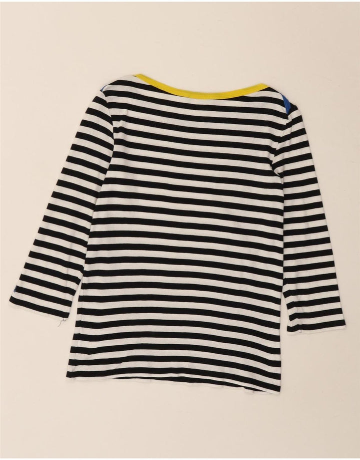 Benetton Damen-Top mit 3/4-Ärmeln, Größe S, Marineblau, gestreift