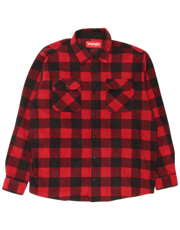 Wrangler Herren-Flanellhemd XL, rot kariert, Polyester