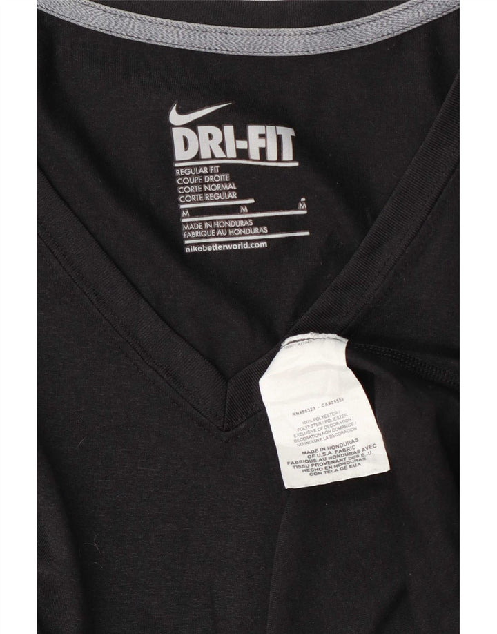 Nike Damen-T-Shirt mit regulärer Passform, UK 14, mittelschwarz, Polyester