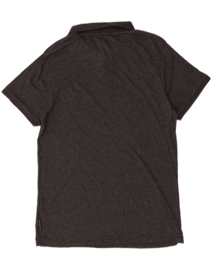 French Connection Herren-Poloshirt XL aus grau gefleckter Baumwolle