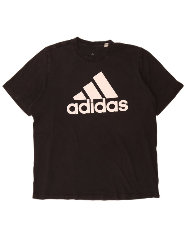 ADIDAS Herren Grafik T-Shirt Top XL Schwarz Baumwolle
