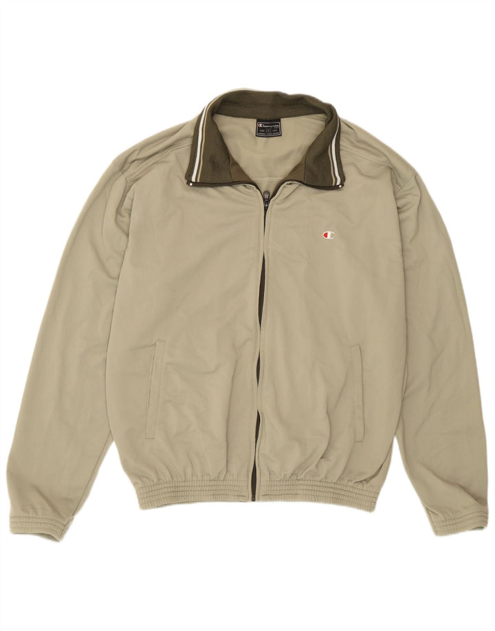 Champion Herren-Trainingsanzugoberteil aus mittelbeigem Polyester