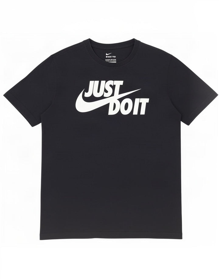 Nike Herren-T-Shirt mit Grafik, mittelgroß, schwarze Baumwolle