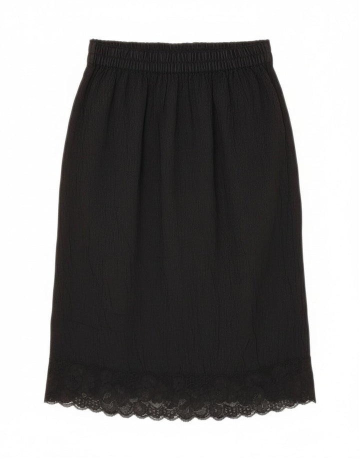 Vintage Damen A-Linie Rock W26 Small Schwarz