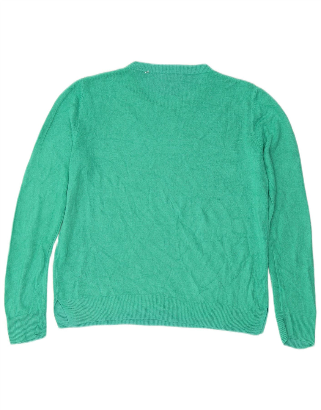 MARKS & SPENCER Damen-Pullover mit Rundhalsausschnitt, UK 12, Mittelgrün, Acryl