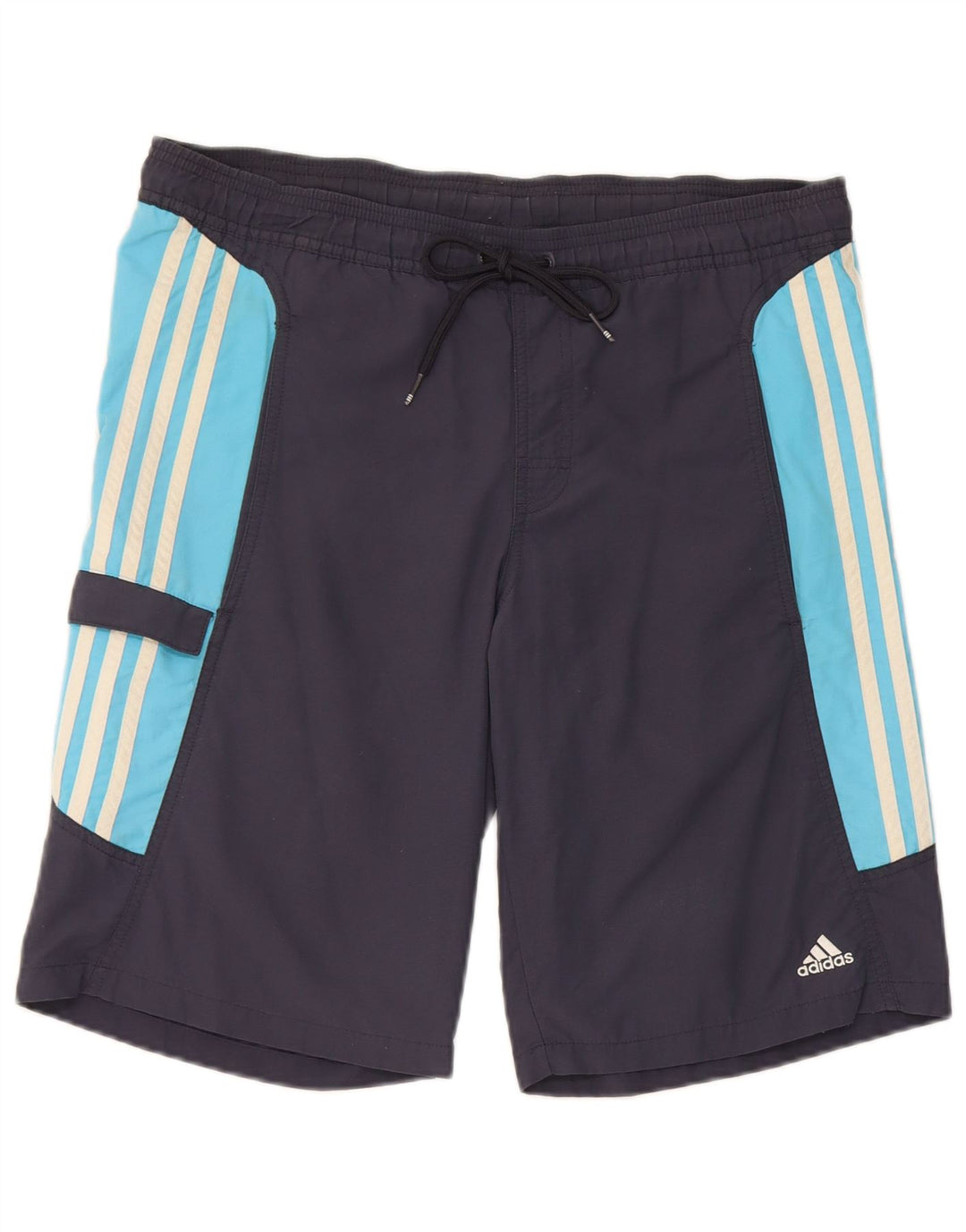 Adidas Herren Cargo-Badeshorts, Größe S, Marineblau, Farbblock-Polyester