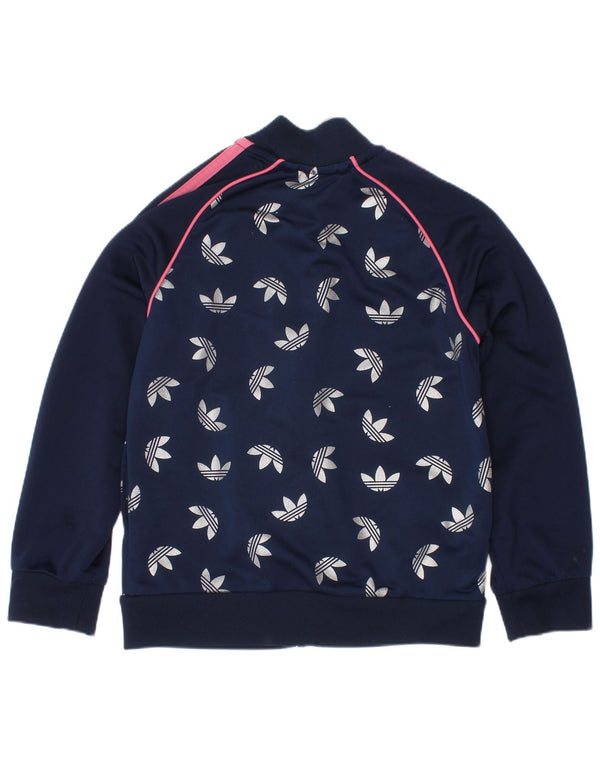 Adidas Mädchen Grafik-Trainingsanzug-Top-Jacke, 6–7 Jahre, Marineblau, Polyester