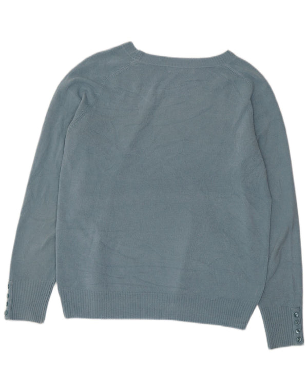 Marks & Spencer Damen-Pullover mit U-Boot-Ausschnitt, UK 14, Mittelblau, Acryl