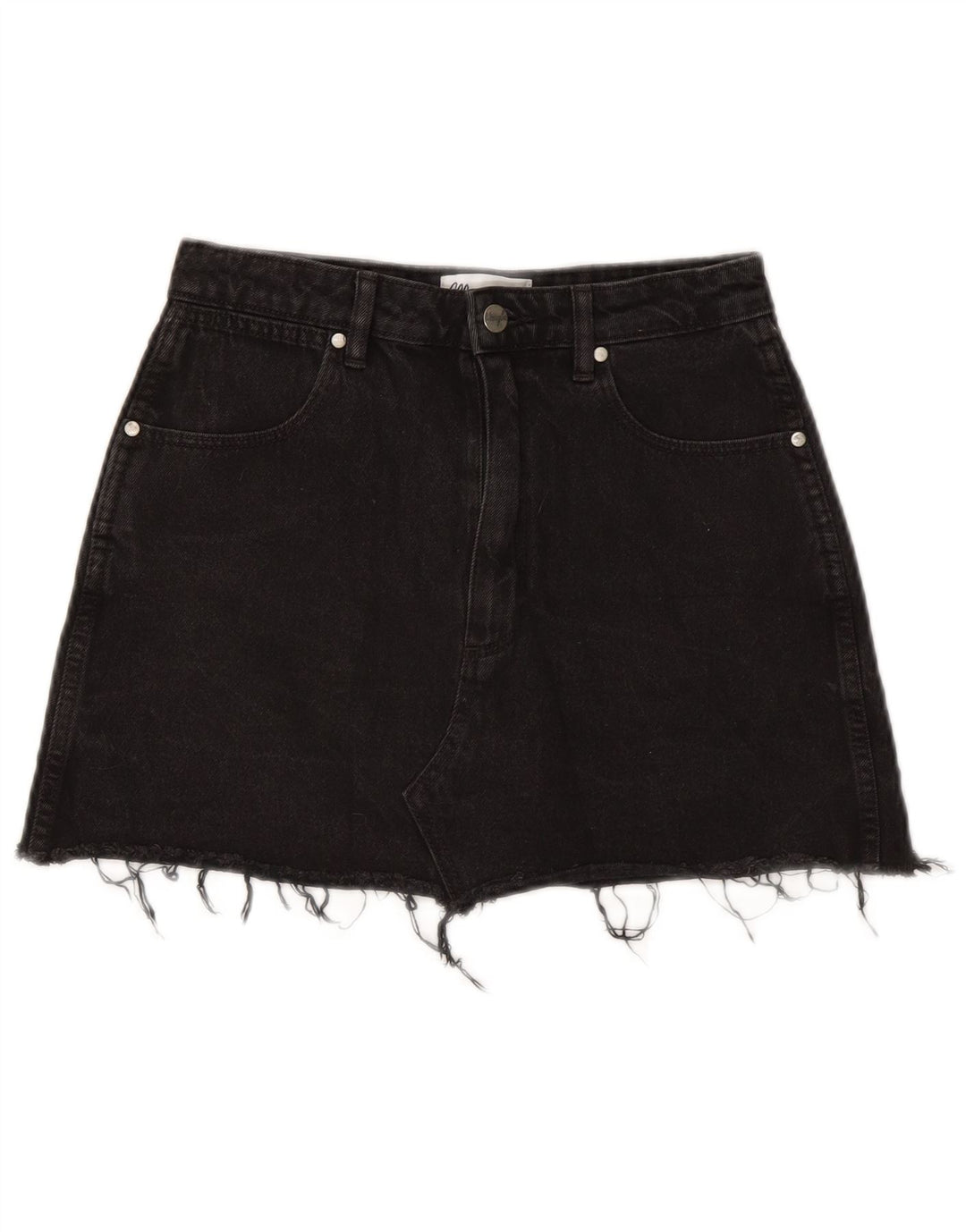 Wrangler Damen Mini-Jeansrock US 9 Medium W27 Schwarze Baumwolle