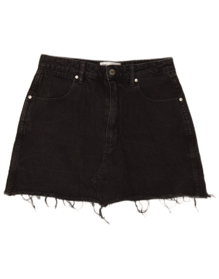 Wrangler Damen Mini-Jeansrock US 9 Medium W27 Schwarze Baumwolle