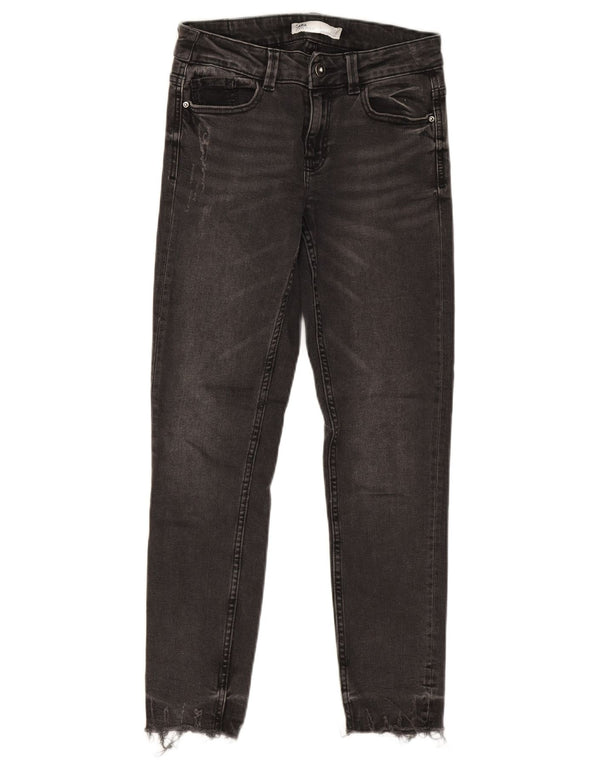 ZARA Damen Distressed Slim Jeans EU 34 2XS W24 L25 Grau
