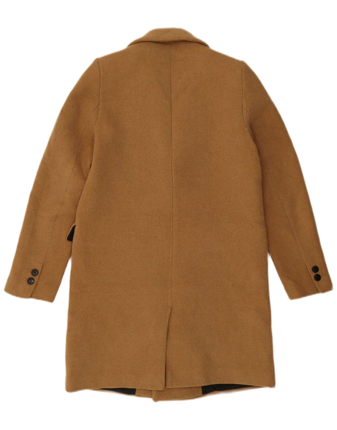 Zara Damen Übergroßer zweireihiger Mantel UK 10 Small Beige Polyester