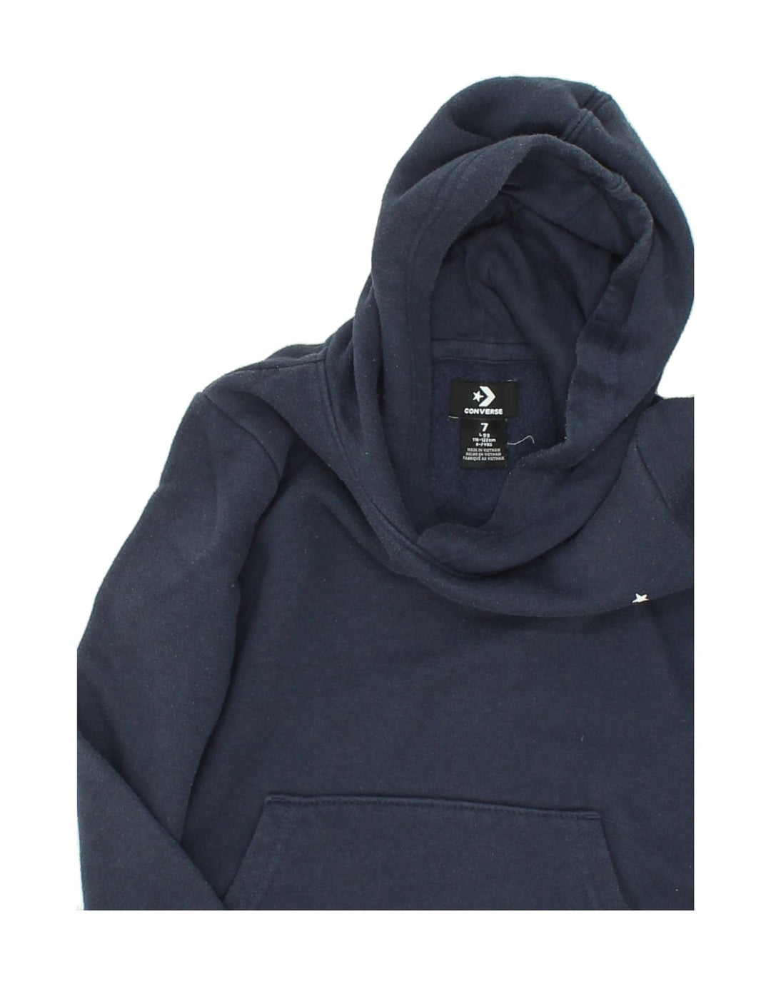 CONVERSE Boys Hoodie Jumper 7-8 Years Navy Blue Cotton Vintage Converse and Second-Hand Converse from Messina Hembry 