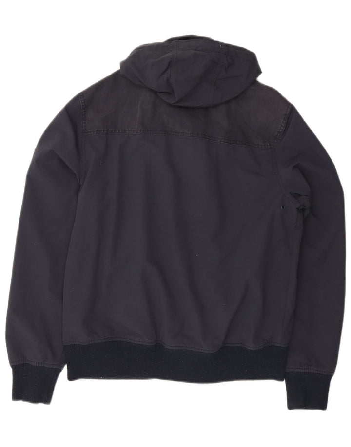 Fat Face Herren-Bomberjacke mit Kapuze, UK 36, Größe S, Marineblau, Polyester