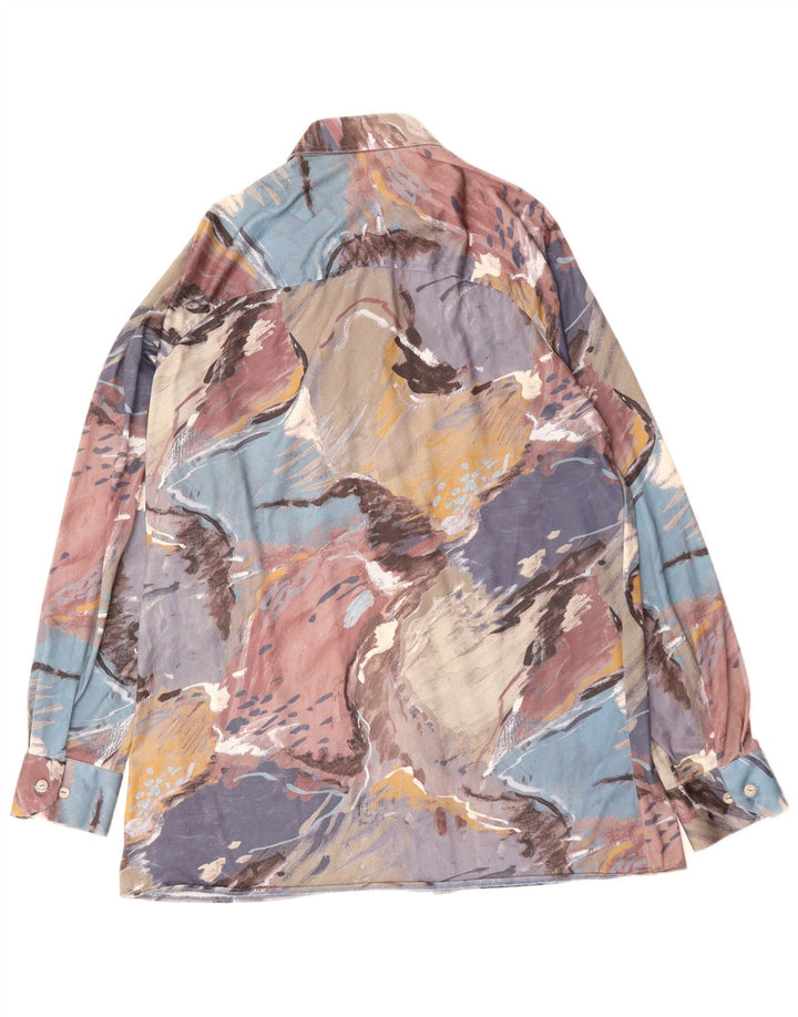 VINTAGE Herren-Hemd mit abstraktem Muster, mittelgroß, mehrfarbig