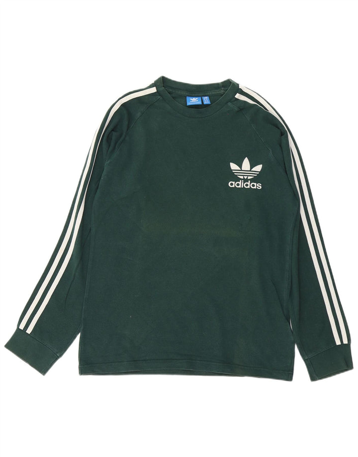 Adidas Herren Top Langarm mittelgrüne Baumwolle