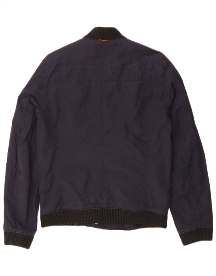 Hugo Boss Herren Bomberjacke EU 46 Small Marineblaue Baumwolle