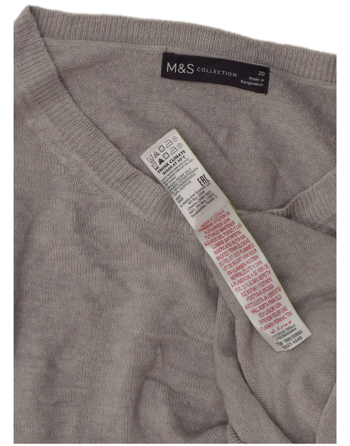 Marks & Spencer Damen-Pullover mit U-Boot-Ausschnitt, UK 20 2XL, graues Acryl