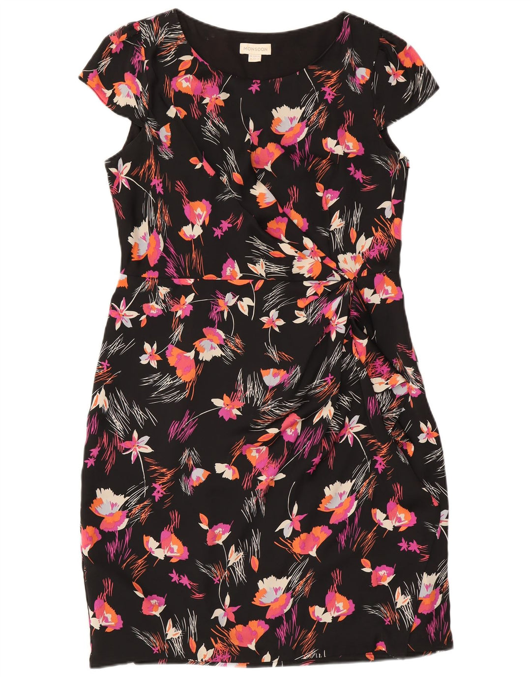 Monsoon Damen-Etuikleid, UK 46, groß, mehrfarbig, Blumenmuster, Polyester