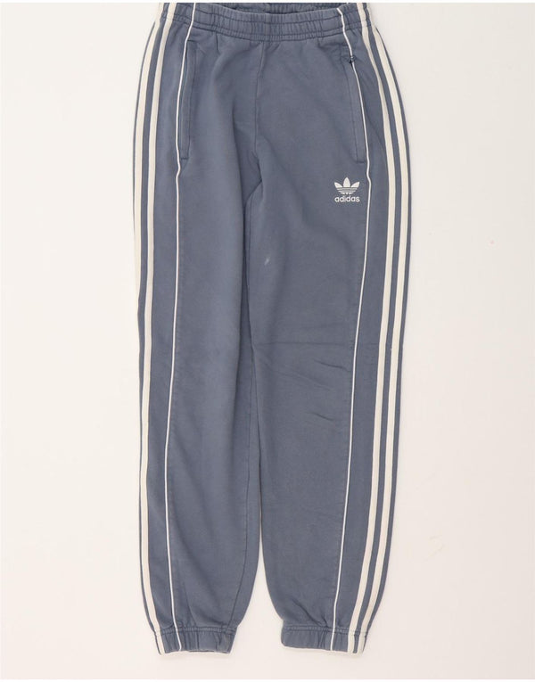Adidas Herren-Trainingshose, Jogginghose, klein, aus blauer Baumwolle