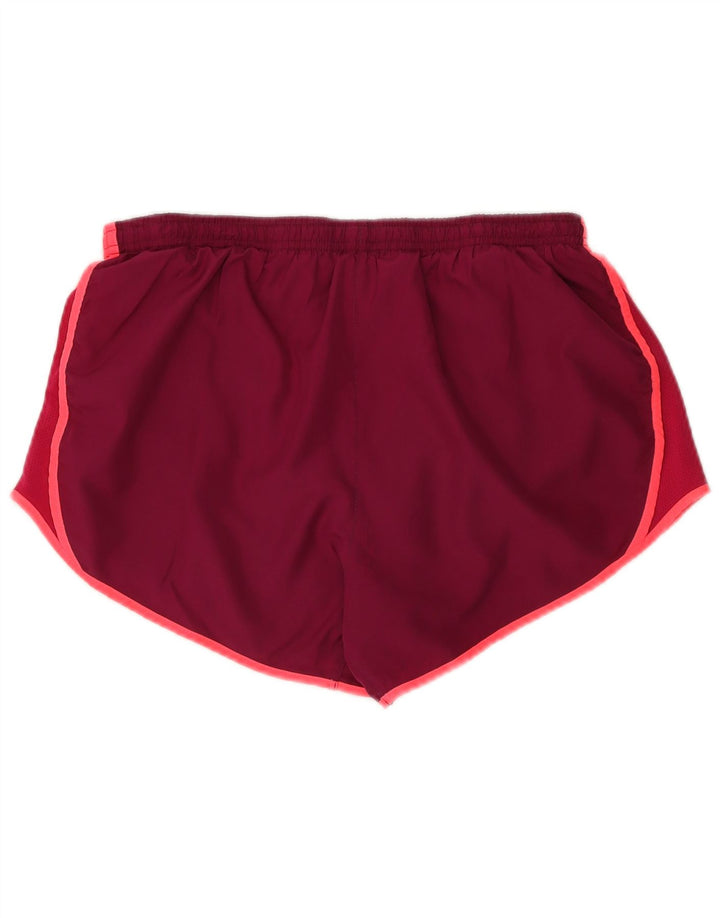 Nike Damen-Sportshorts UK 12 Mittelrotes Colourblock-Polyester
