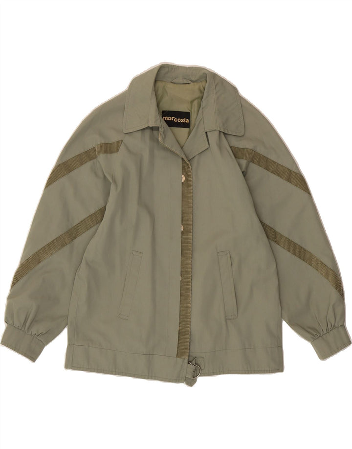 VINTAGE Womens Bomber Jacket UK 14 Medium Green Polyester Vintage Vintage and Second-Hand Vintage from Messina Hembry 