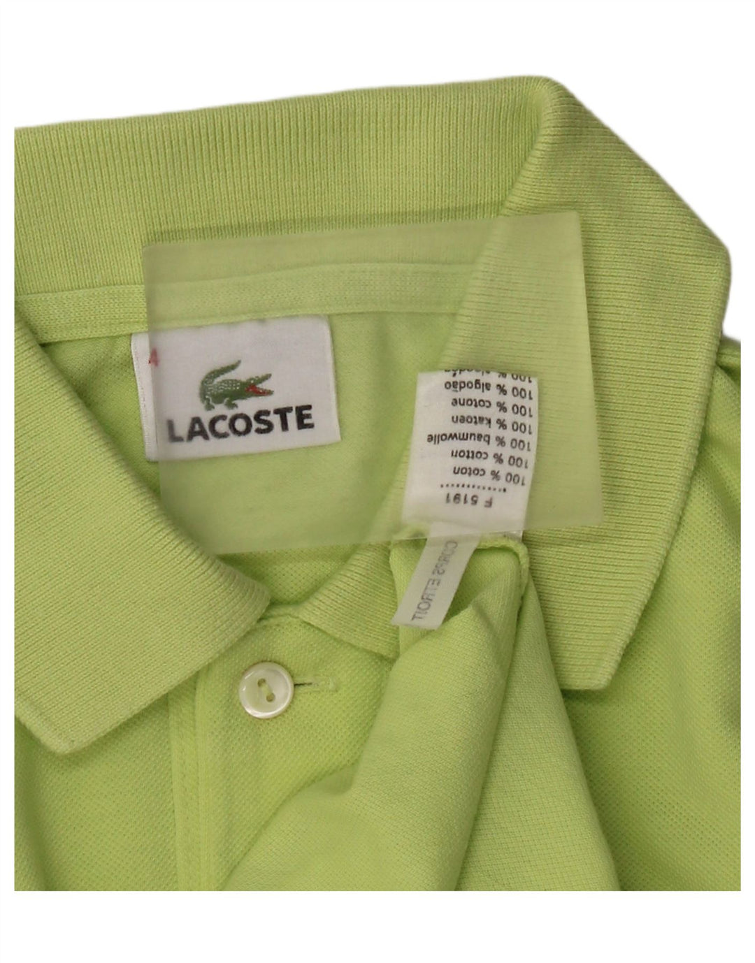 Lacoste Herren-Poloshirt, Größe 4, mittelgrüne Baumwolle