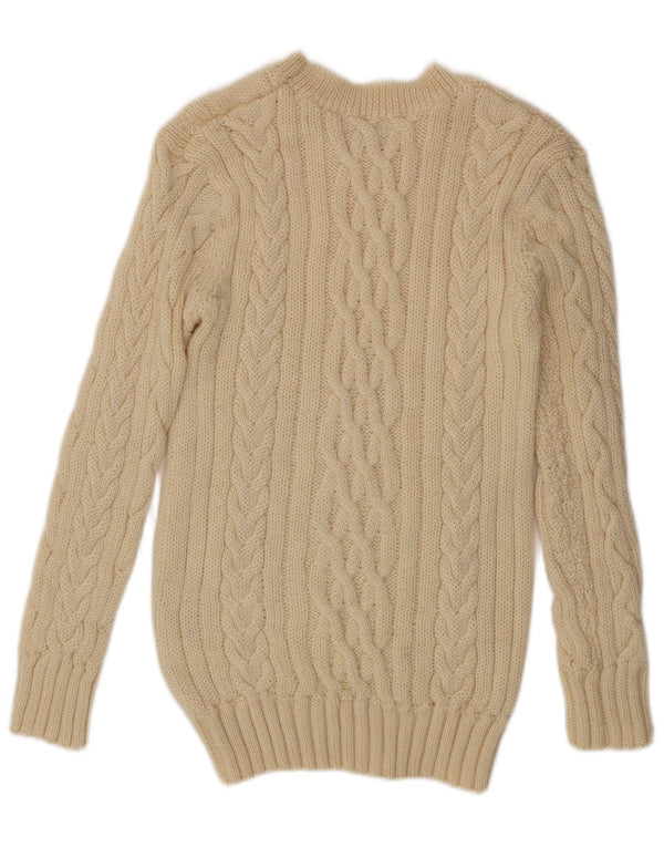 MUNROSPUN Damen-Pullover mit U-Boot-Ausschnitt, UK 10, Größe S, cremefarbene Schurwolle