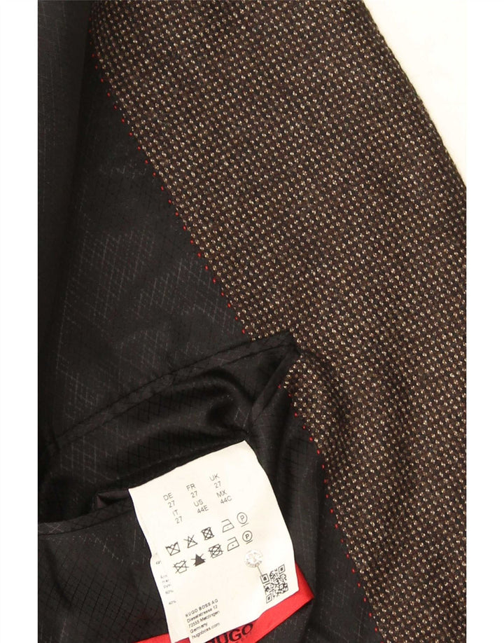 Hugo Boss Herren-Blazer mit 2 Knöpfen, US 44, 2XL, braun gefleckte Wolle
