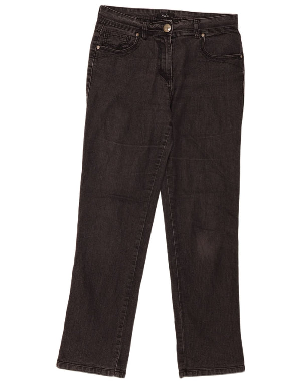 M&Co Damen Straight Jeans UK 12 Medium W30 L30 Grau