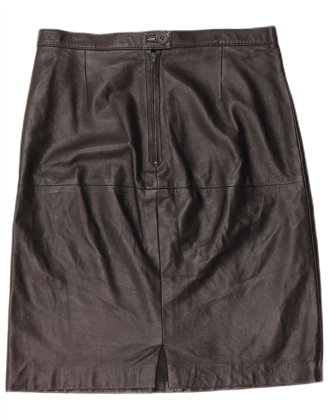 Vintage Damen Lederrock W30 Mittelschwarzes Leder