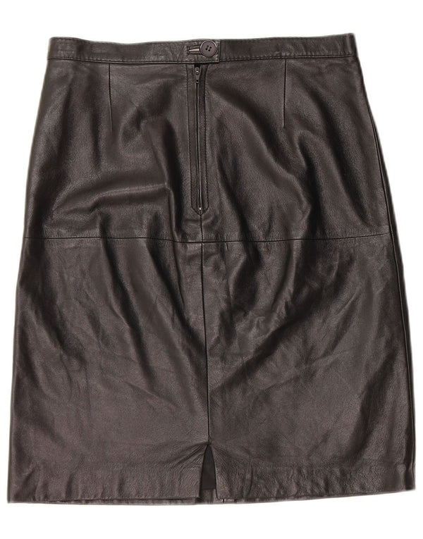 Vintage Damen Lederrock W30 Mittelschwarzes Leder