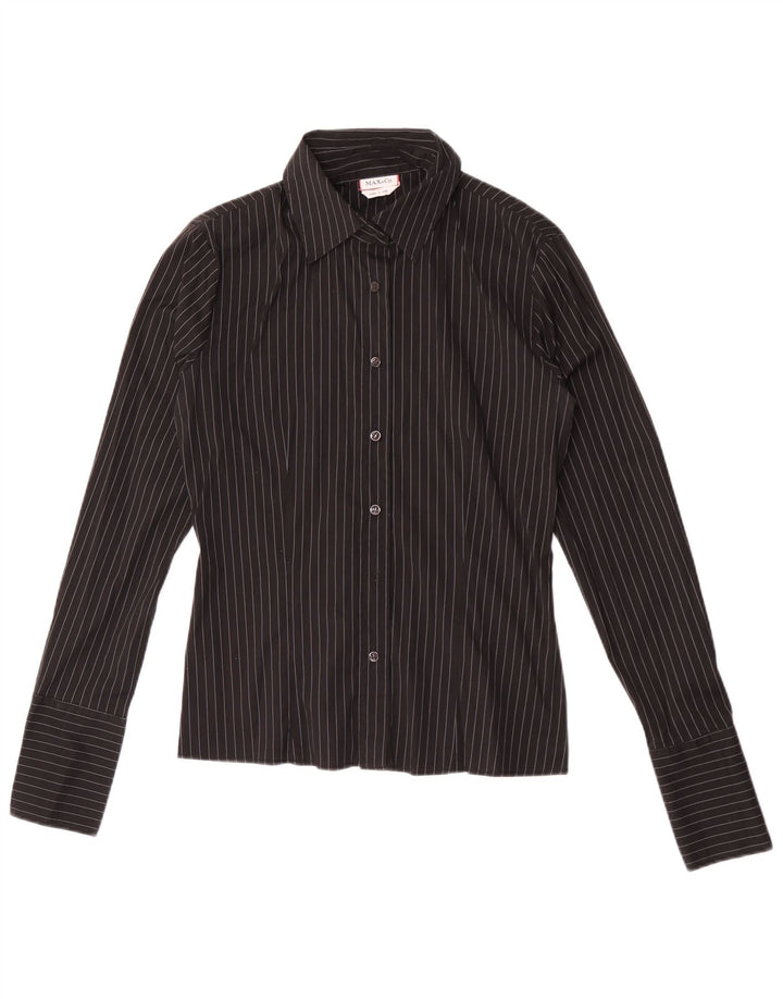 Max & Co. Damen-Hemd UK 14 Mittelschwarzer Nadelstreifen