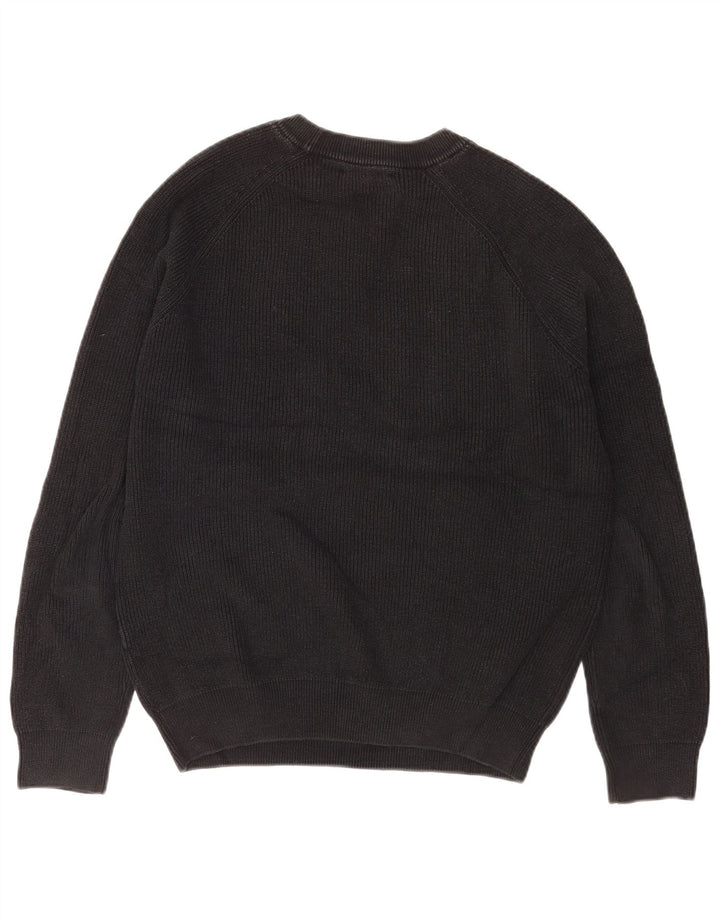 Zara Herren-Pullover mit Rundhalsausschnitt, mittlere schwarze Baumwolle