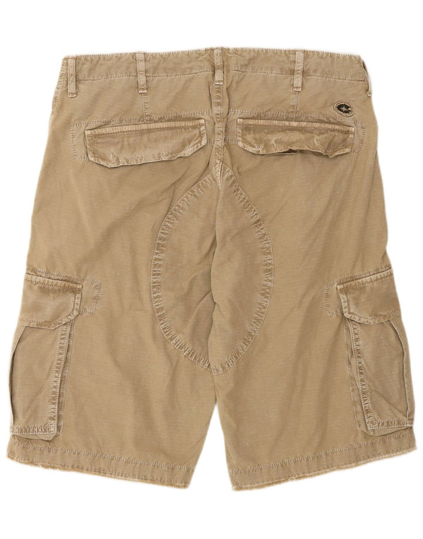 Vintage Herren Cargo Shorts W33 Medium Khaki Nadelstreifen Baumwolle