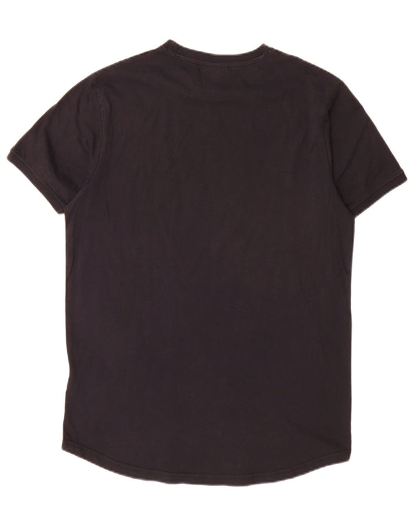 Ellesse Herren-Grafik-T-Shirt-Oberteil aus mittelschwarzer Baumwolle