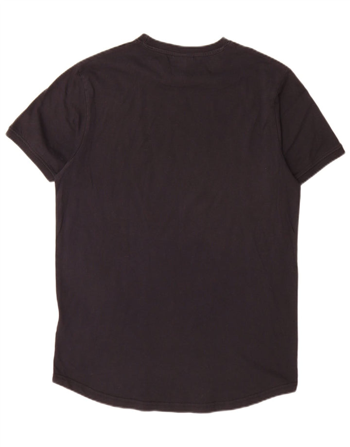 Ellesse Herren-Grafik-T-Shirt-Oberteil aus mittelschwarzer Baumwolle