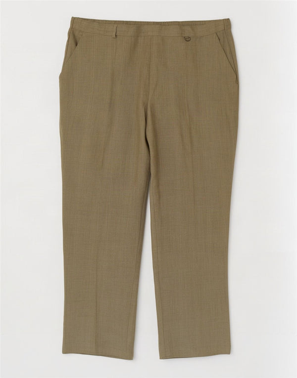 Marks & Spencer Womens Tapered Casual Trousers UK 18 XL W38 L28 Khaki