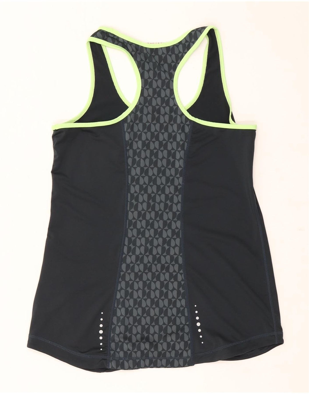 Elle Sport Damen Grafik-Trägershirt UK 12 Mittelgraues geometrisches Polyester