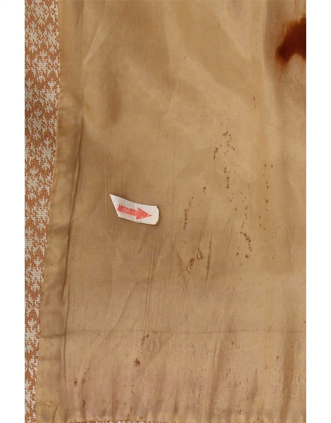 Vintage Damen Mantel UK 10 Small Beige Geometrisch