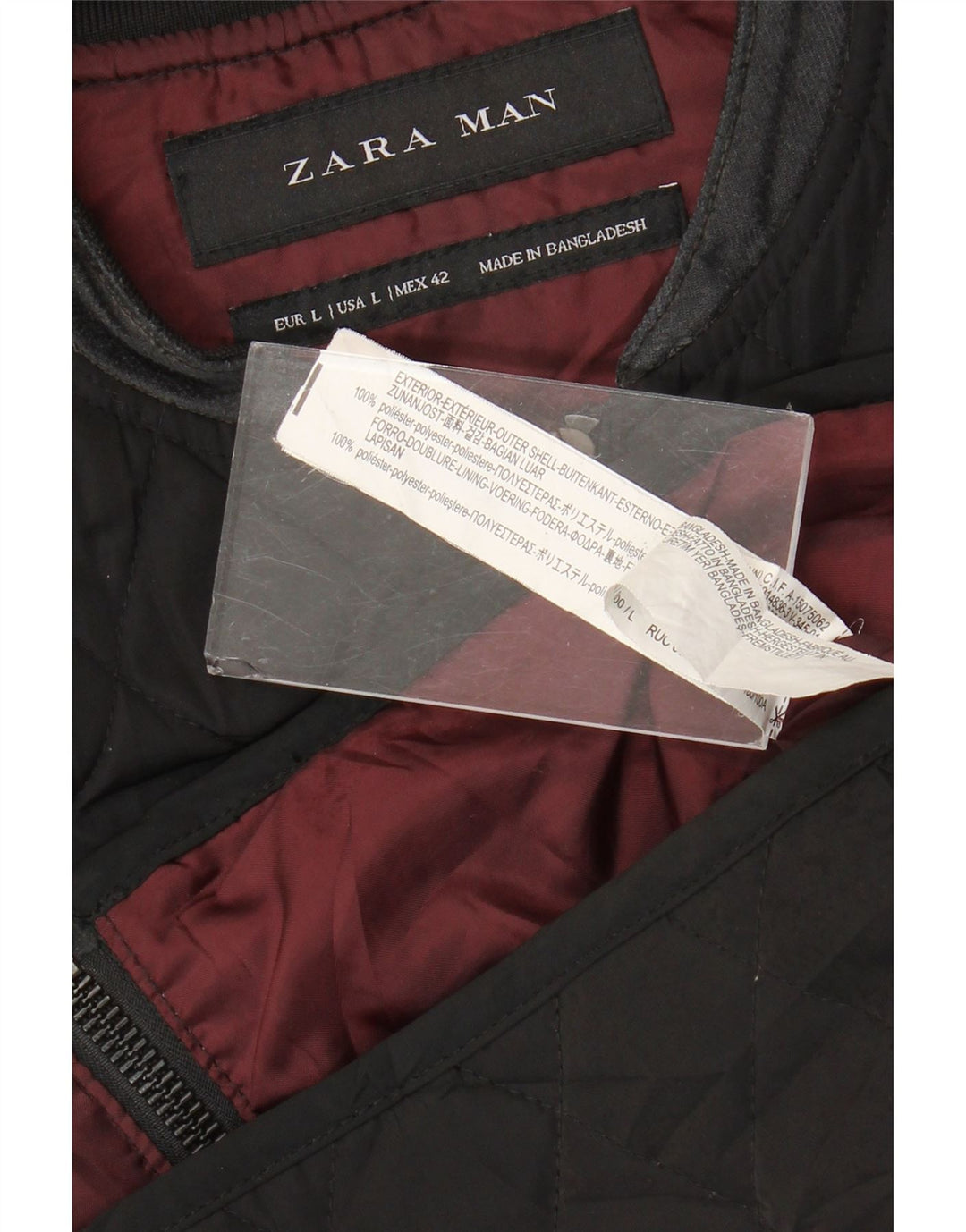 Zara Herren Steppweste UK 40 Large Schwarz Polyester