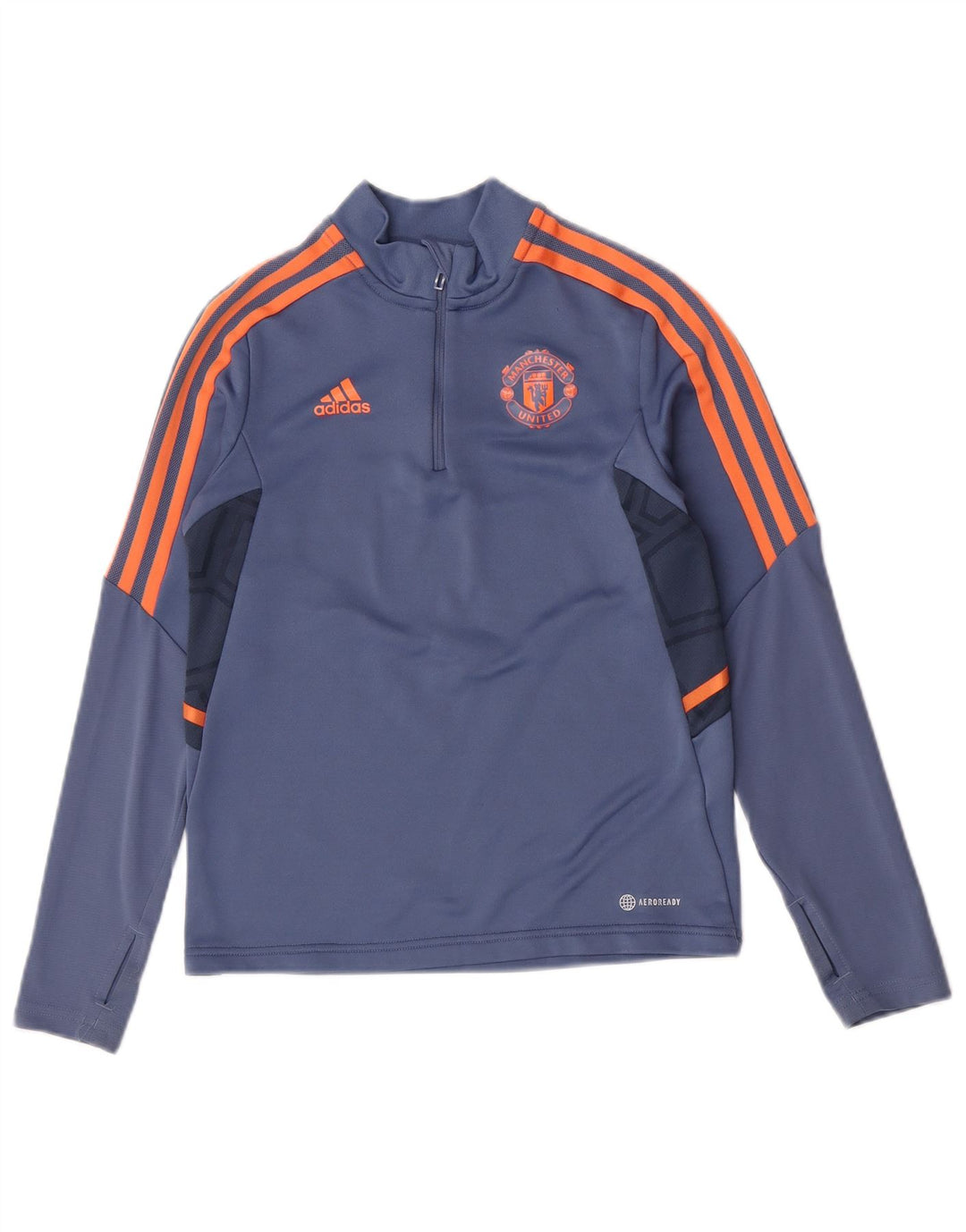 Adidas Jungen Manchester United Pullover-Trainingsanzug-Oberteil, 11–12 Jahre, Blau