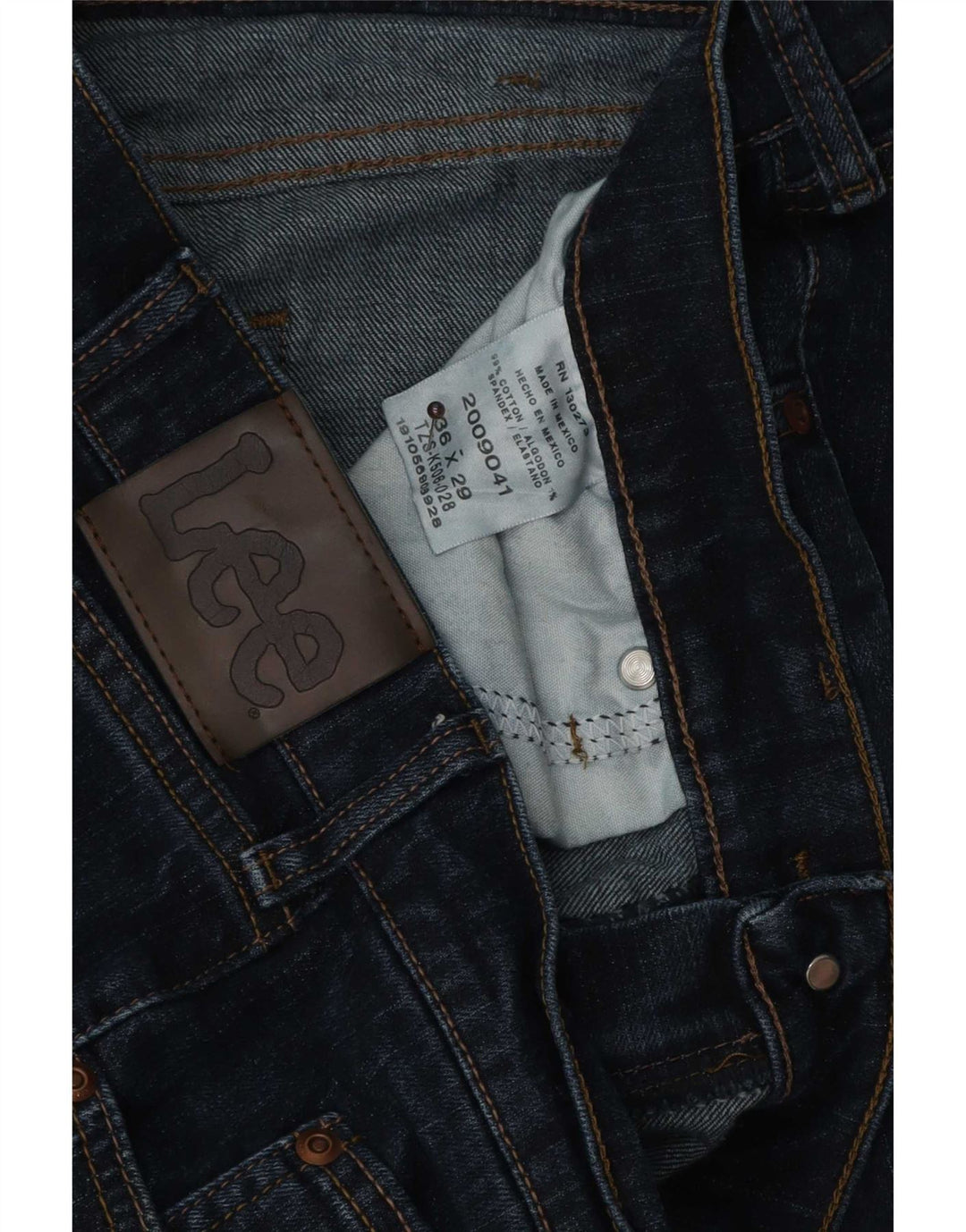 Lee Herren Straight Jeans W36 L29 Marineblaue Baumwolle